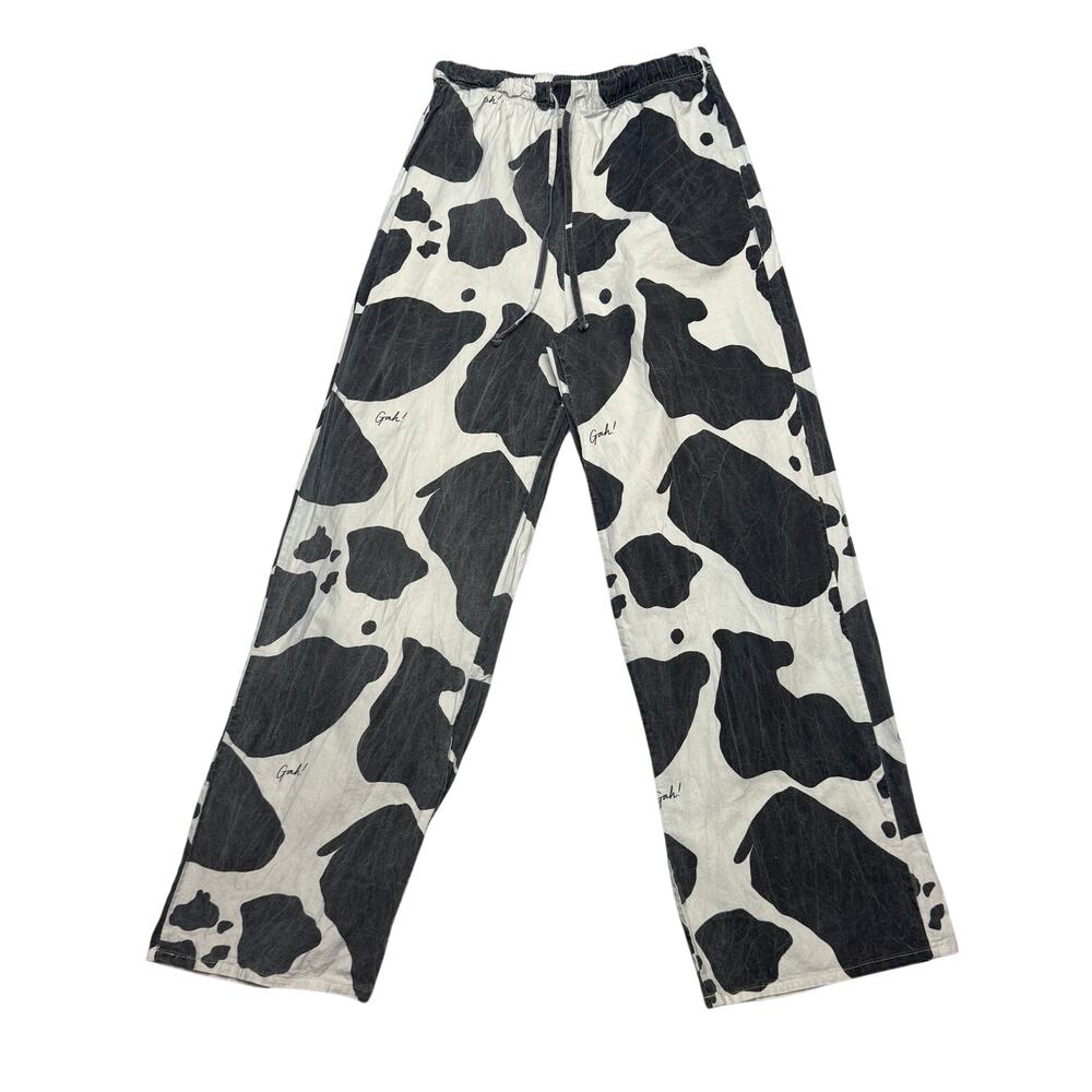 Lisa Says Gah Billie PJ Bottoms Women's XS Cow Print Lounge Pants Indie Twee